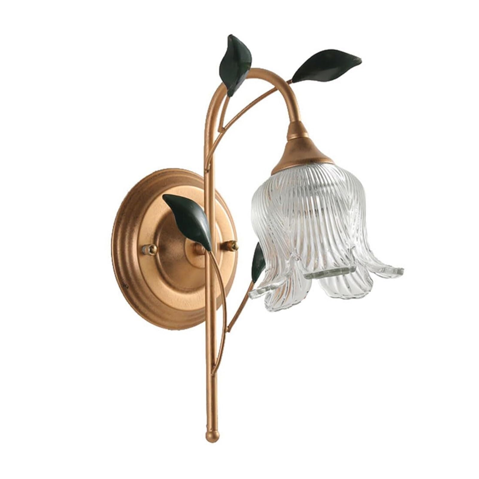 HUAYUSEDF Modern Flower Glass Industrial E14 Retro Wall Sconce for Bedroom Living Room Stair Corridor Restaurant Loft