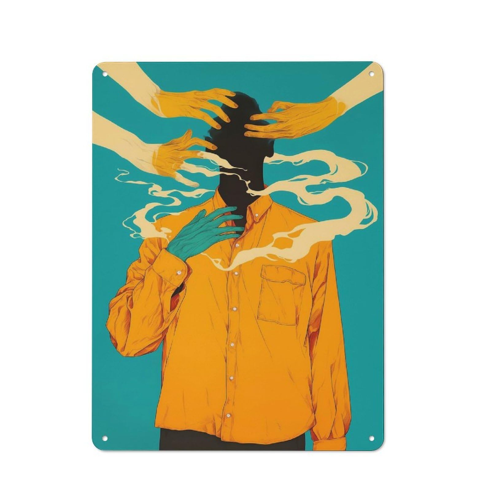 Tin Sign 40x30cm with Abstract Mindfulness for Pub Or Café, Rustic Decor, Wall Decoration for A Recently Updated Pub And Café