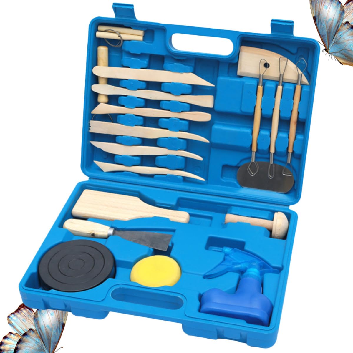 CRAFTHROU Kit di Strumenti per Argilla per Modellare in Plastica 19 Pezzi Versatile per Professionisti e Principianti della Scultura su Argilla