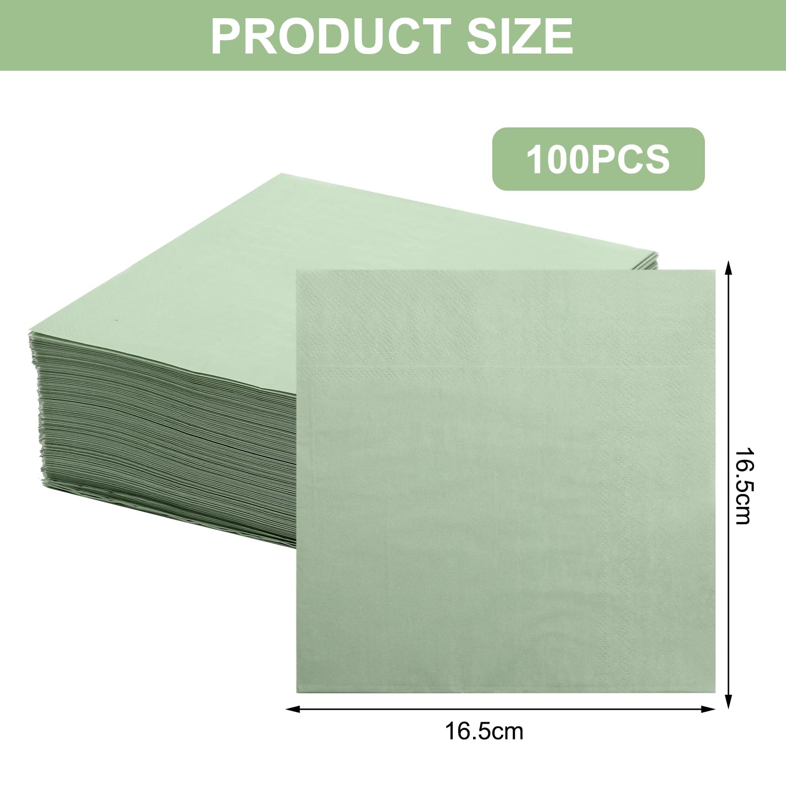 Fato Tovaglioli Mela Verdi 2 Veli 38x38cm - Fenice Srl