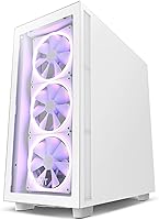 Vista 40 de NZXT H7 Flow RGB - Carcasa compacta ATX para juegos de PC de media torre - Panel frontal perforado de alto flujo de aire - Panel lateral de vidrio