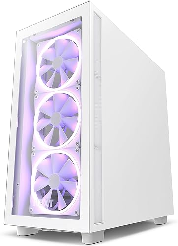 Miniatura 40 de NZXT H7 Flow RGB - Carcasa compacta ATX para juegos de PC de media torre - Panel frontal perforado de alto flujo de aire - Panel lateral de vidrio