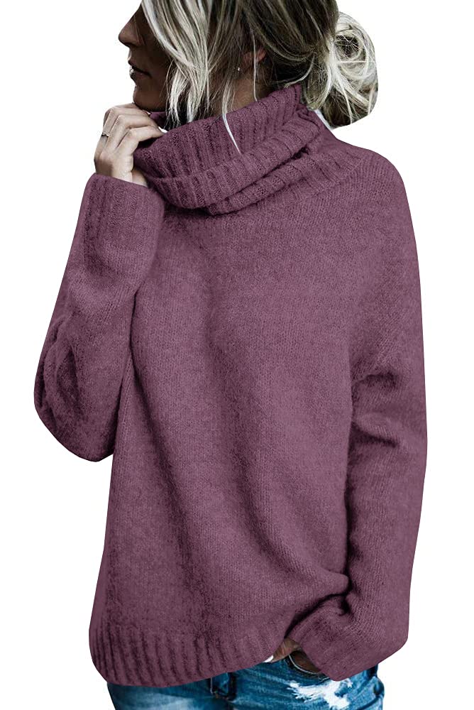 FISACE Womens Oversized Turtleneck Pullover Sweater Cable Knit Sweater Tops | Long Sleeve,Slouchy,Fall,Winter,Lightweight,Loose,Trendy,Casual,Sexy