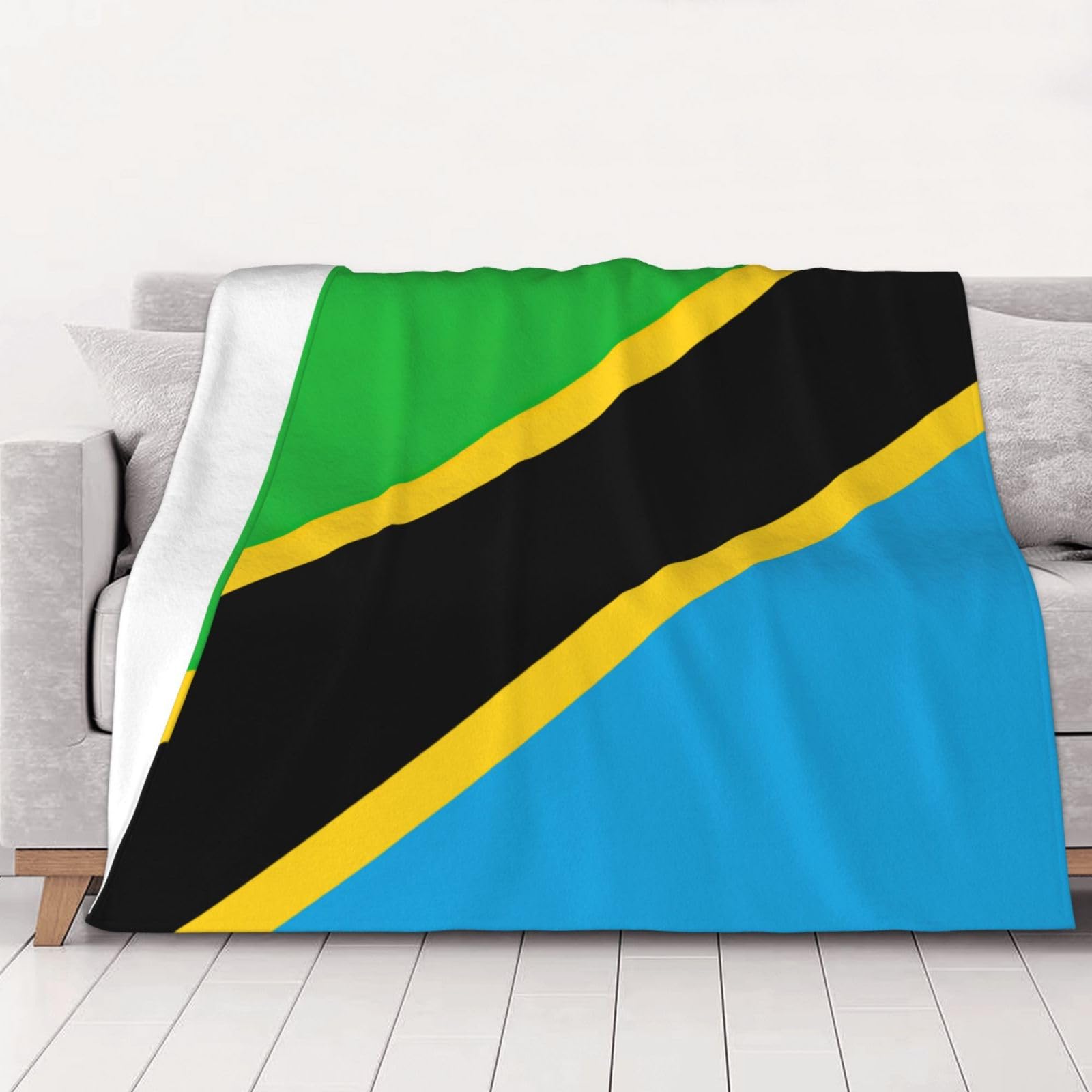 Plaid drapeau Tanzanie en flanelle super douce, une idée cadeau toutes saisons
