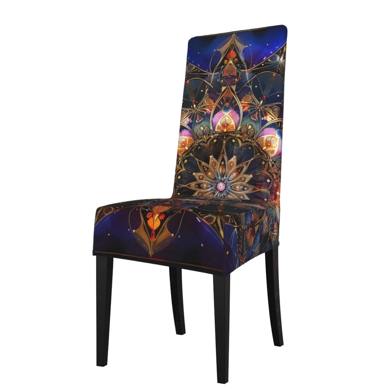 WPKJU Rectangle Mandala Art Print Dining Chair Covers Removable Chair Seat Covers Decorative for Kitchen & Bar Stools