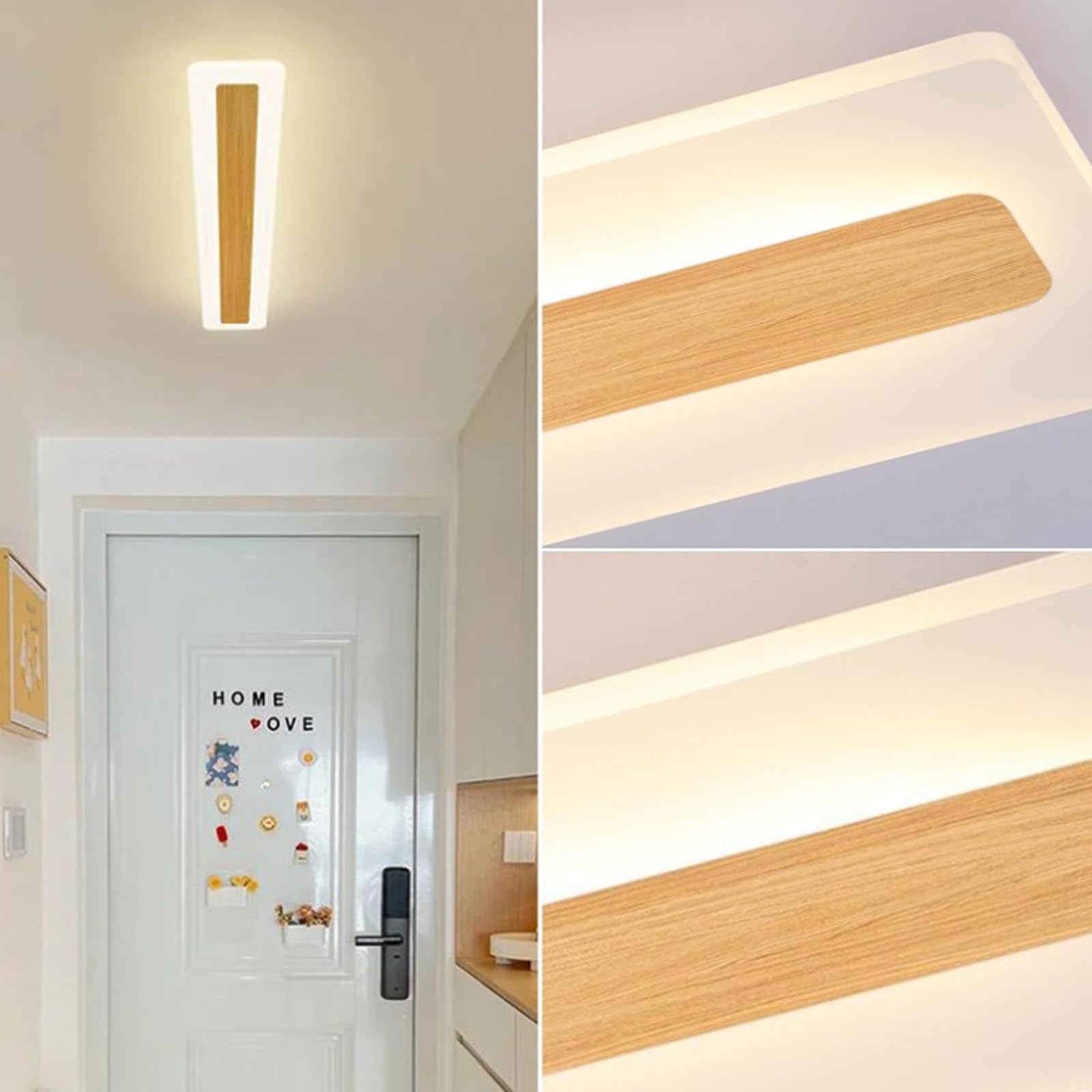 Nowoczesna lampa sufitowa LED z żelaza i akrylu, 3 tryby kolorów (3000 K/4000K/6000K), kreatywny kształt, idealna do sypialni, kuchni, przedpokoju lub biura.