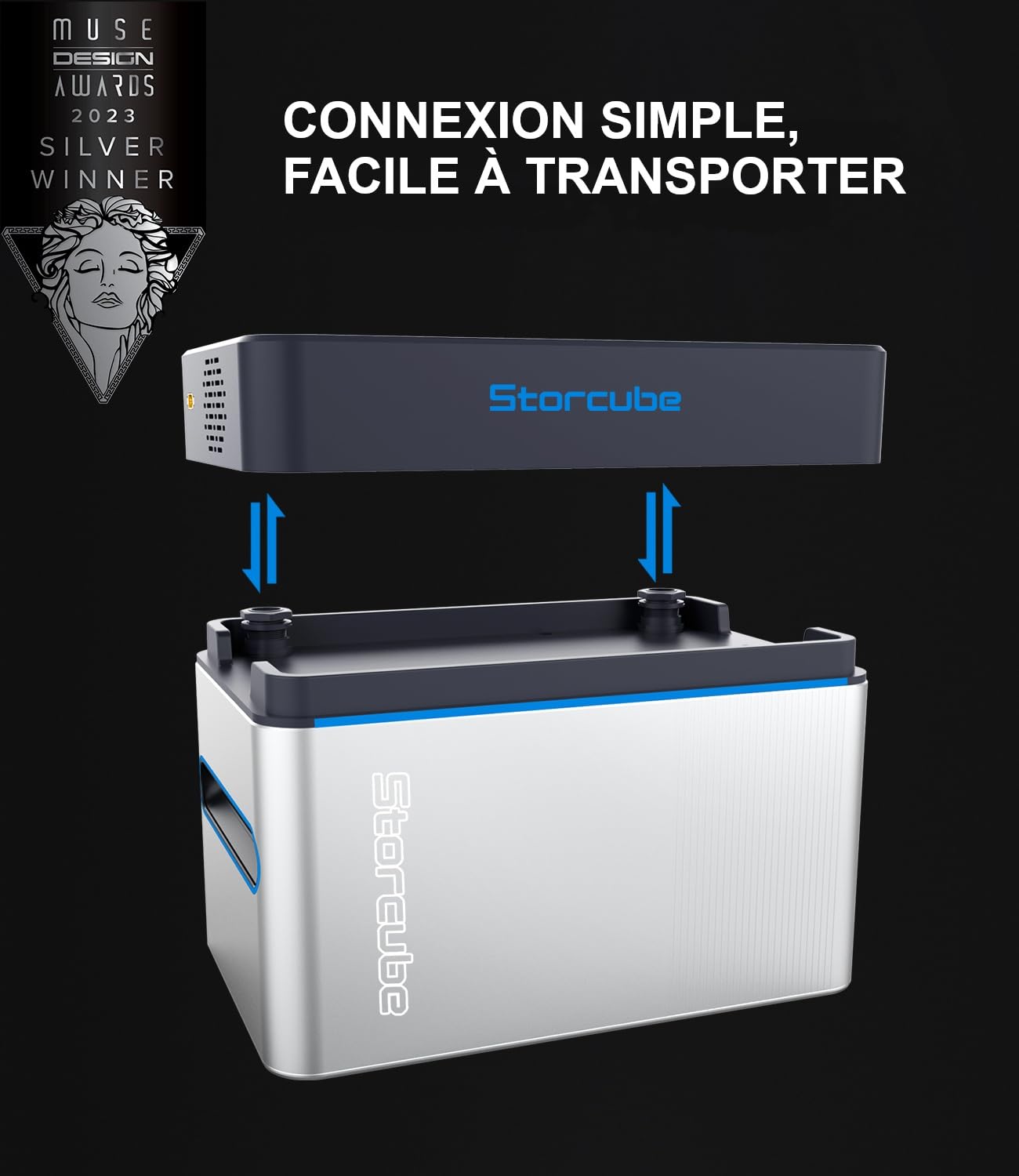 S1000 Batterie Solaire, Système de Stockage Solaire 1024Wh, Connectés au Réseau, Batterie LiFePO4, étanche IP65, Installation Facile