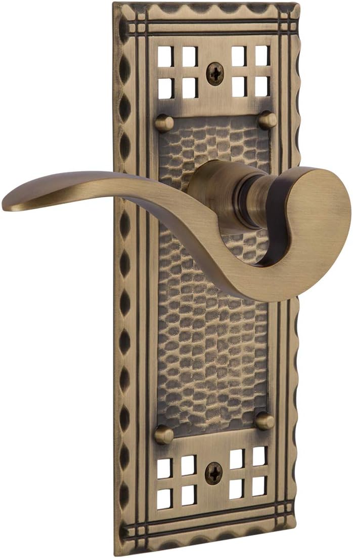 Nostalgic Warehouse Craftsman Plate Passage Manor Lever in Antique Brass