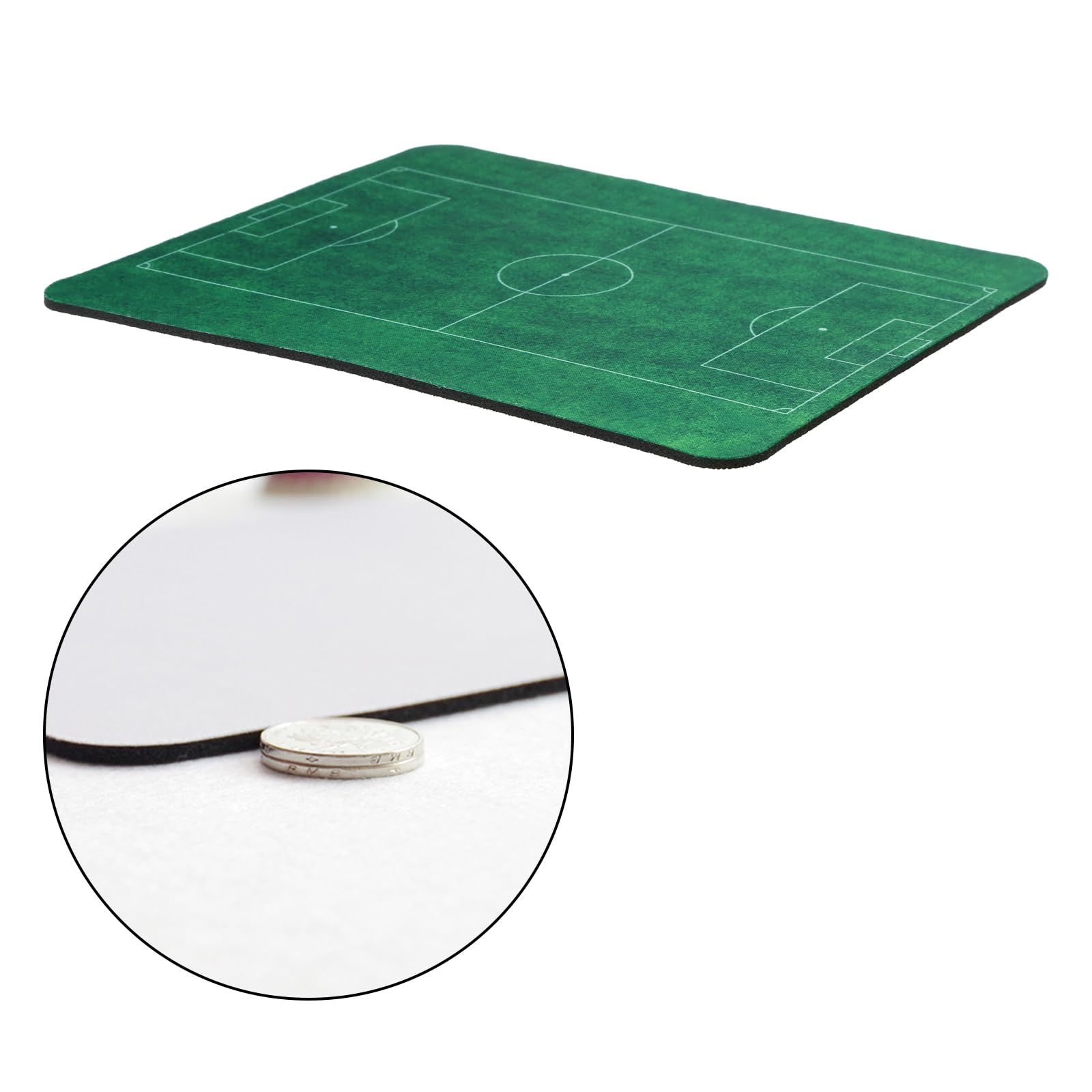 Soccer Themed Mouse Pad - Grass Pattern Gaming & Office Mousepad With Stitched Edges