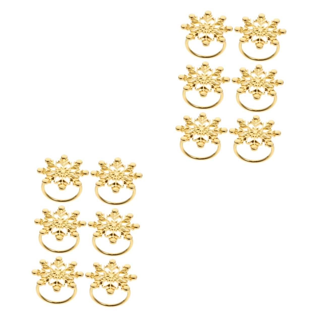 Cabilock 3 Sätze Weihnachtsserviettenringe Paillette Henne Urlaub Durchscheinende Dekoration Versiegelte Etiketten Klebrige Mischungsdekoration Goldverzierung Golden Legierung 6 Stück * 3