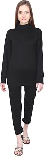 Alfa Premium Quilted Cotton Women's High Neck Full Sleeves Thermal Top and Trouser Set Price In India