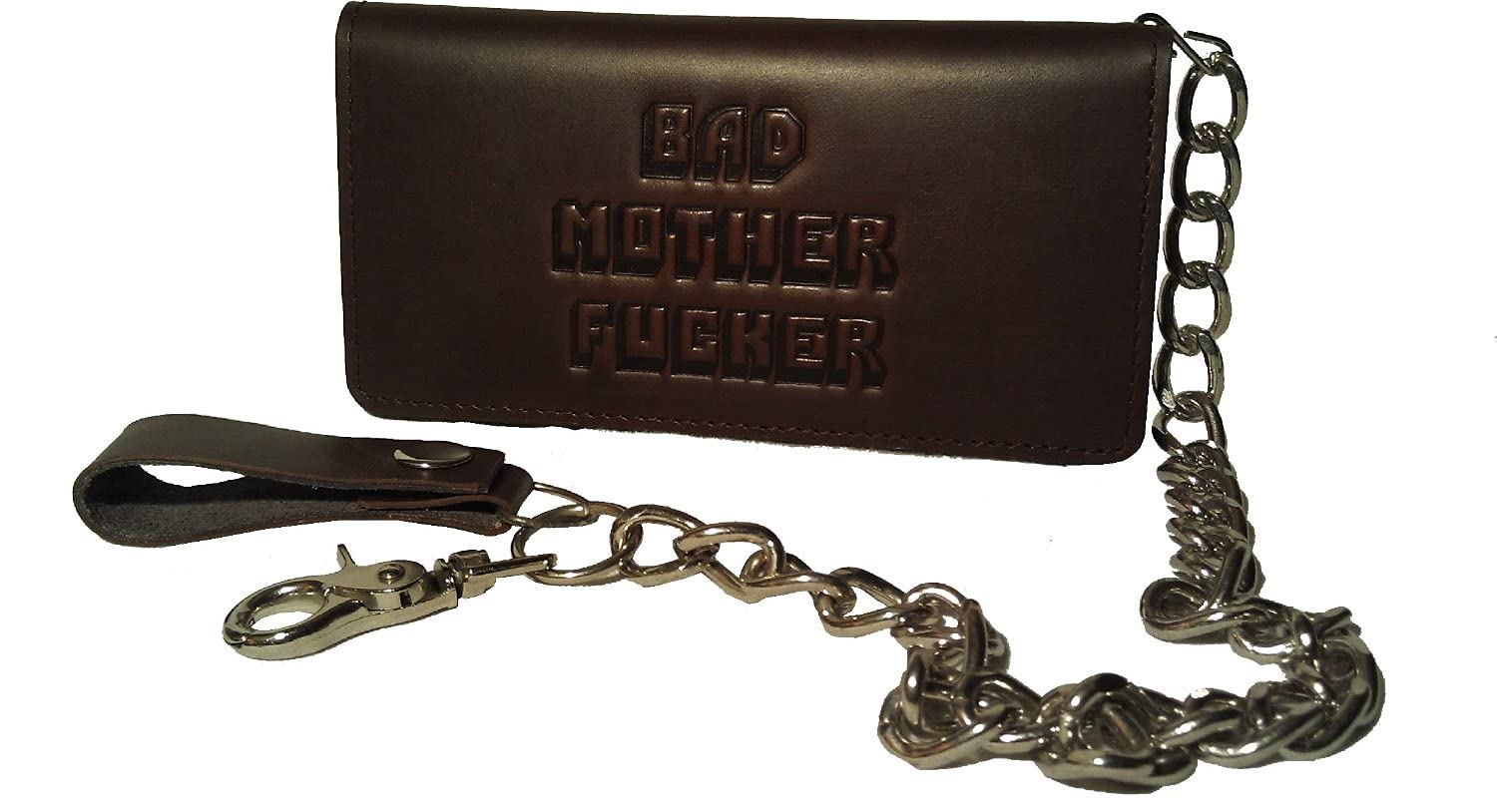 BMFLeather Biker Wallet with Chain New Tough Brown Leather Version