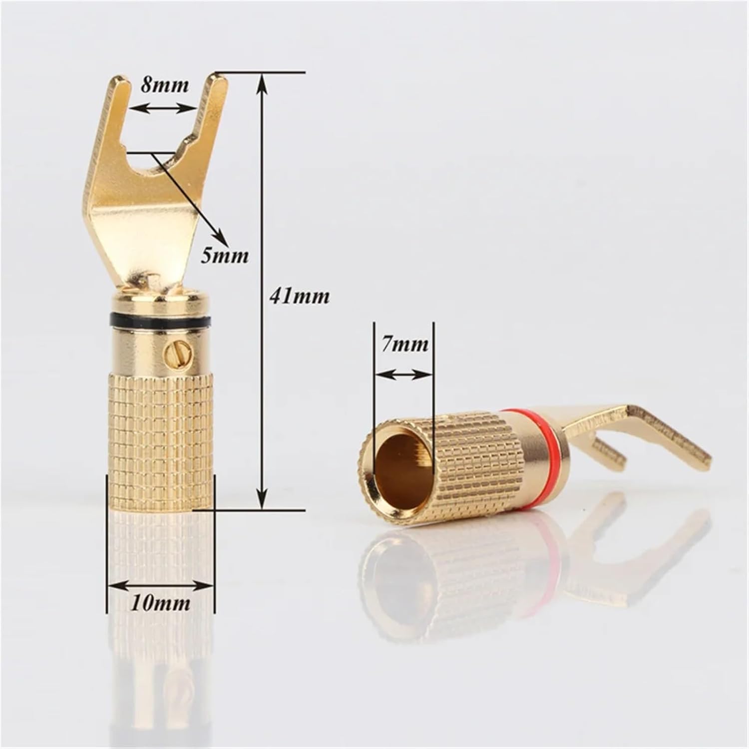 Pure Copper Gold Plated Banana Plugs Y Type Audio Banana Connectors for Speaker Amplifier Cable(24 Pieces)
