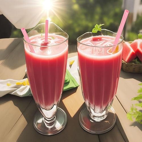 Miniatura 3 de 100 pajitas de corazón desechables de 8.26 pulgadas, pajitas de plástico rosa para fiestas