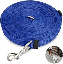 10 m Dog Training Lead, Dog Rope Lead with D-Carabiner, Waterproof Training Lead for Outdoors, Small and Large Dogs, Blue