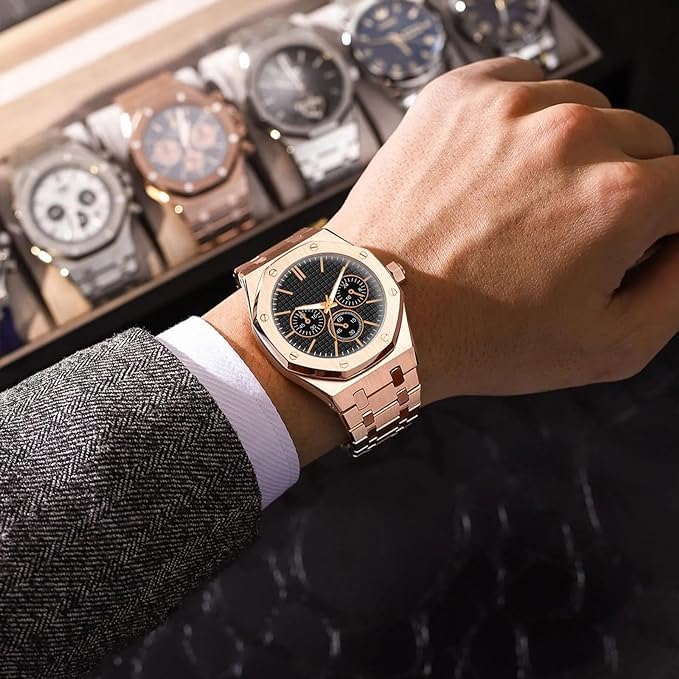 Image of Acnos Premium Brand Square Analog Multi Dial Multi Case Multi Belt Unisex Watch Women Men