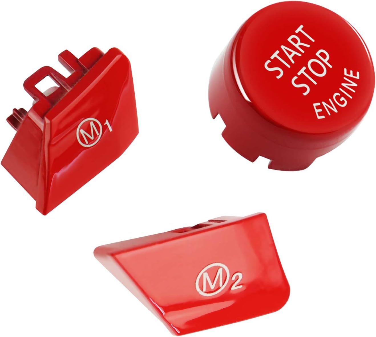M1 M2 buttons for BMW Steering Wheel Mode M3 M4 M5 M6 X5M X6M F80 F82 F83 F10 F15 F16 F21 F30 F32 F33 F36 F06 F12 (Red with Start Button)