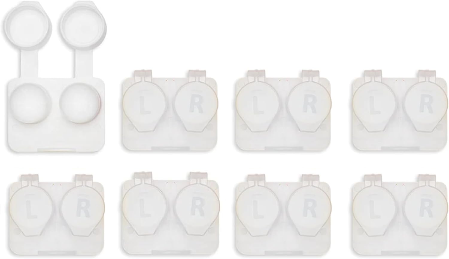 Deep Well Flip-top White Contact Lens Cases (100)