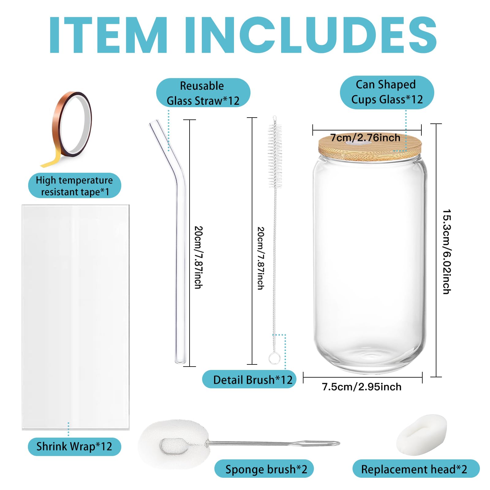 Vasos con pajas y tapas, 12 latas de cerveza en forma, vasos de café helado, tazas transparentes para cócteles, whisky, cola, zumo, soda, té, agua, set de regalo vaso de 16 oz,(12pcs)