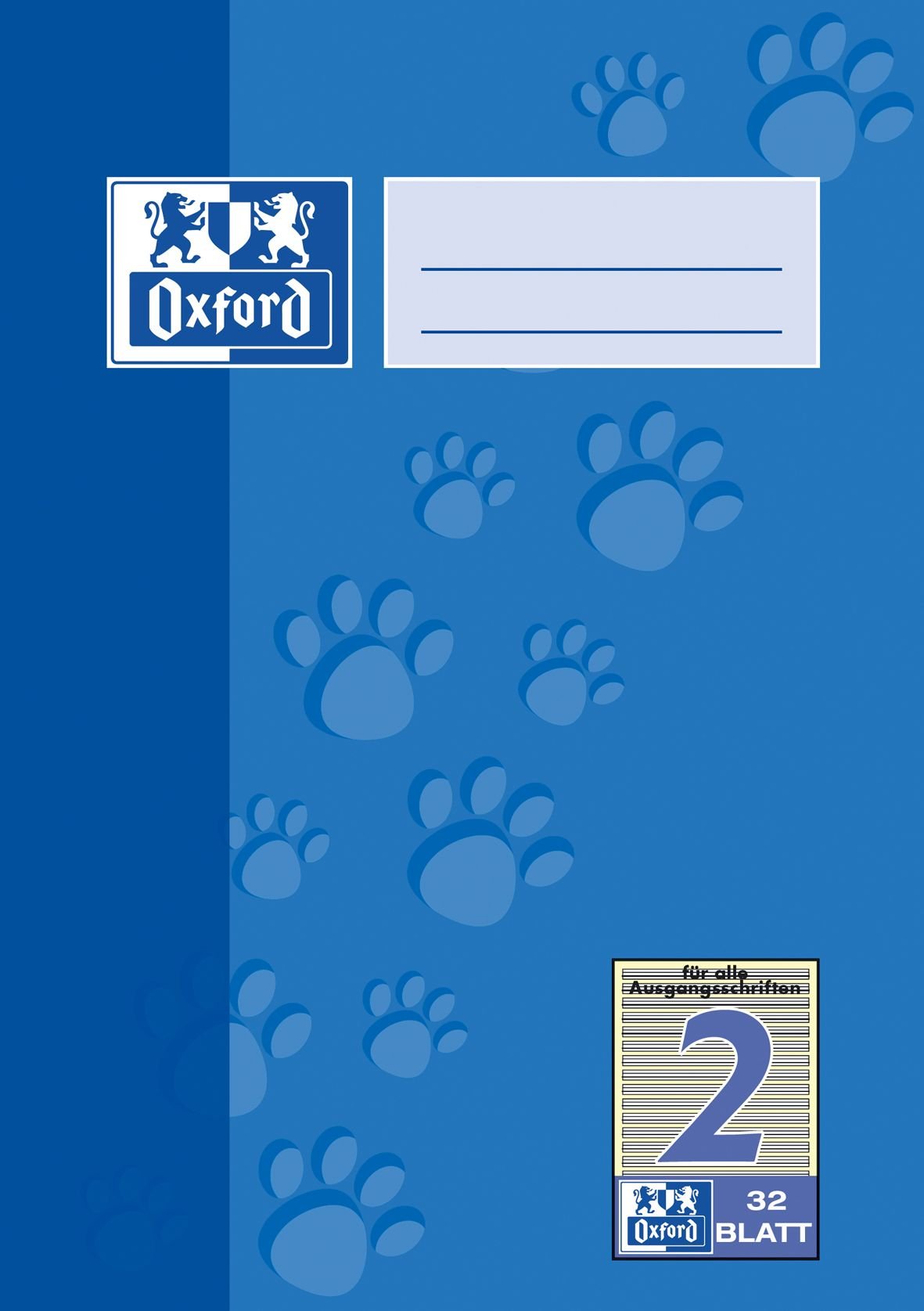 Oxford Schulheft A5 – 32 Blatt, Lineatur 2, Blauer Einband Mit Wolle & Isi-Motiv