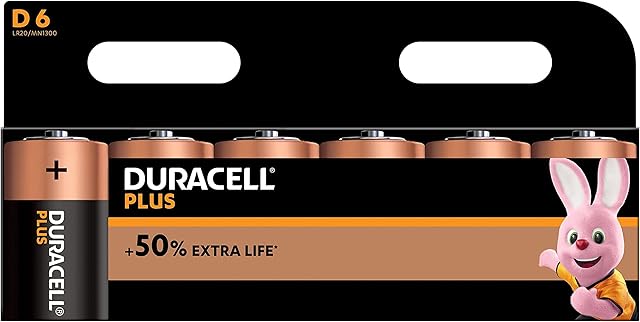 Duracell Plus D Batteries Pack of 6