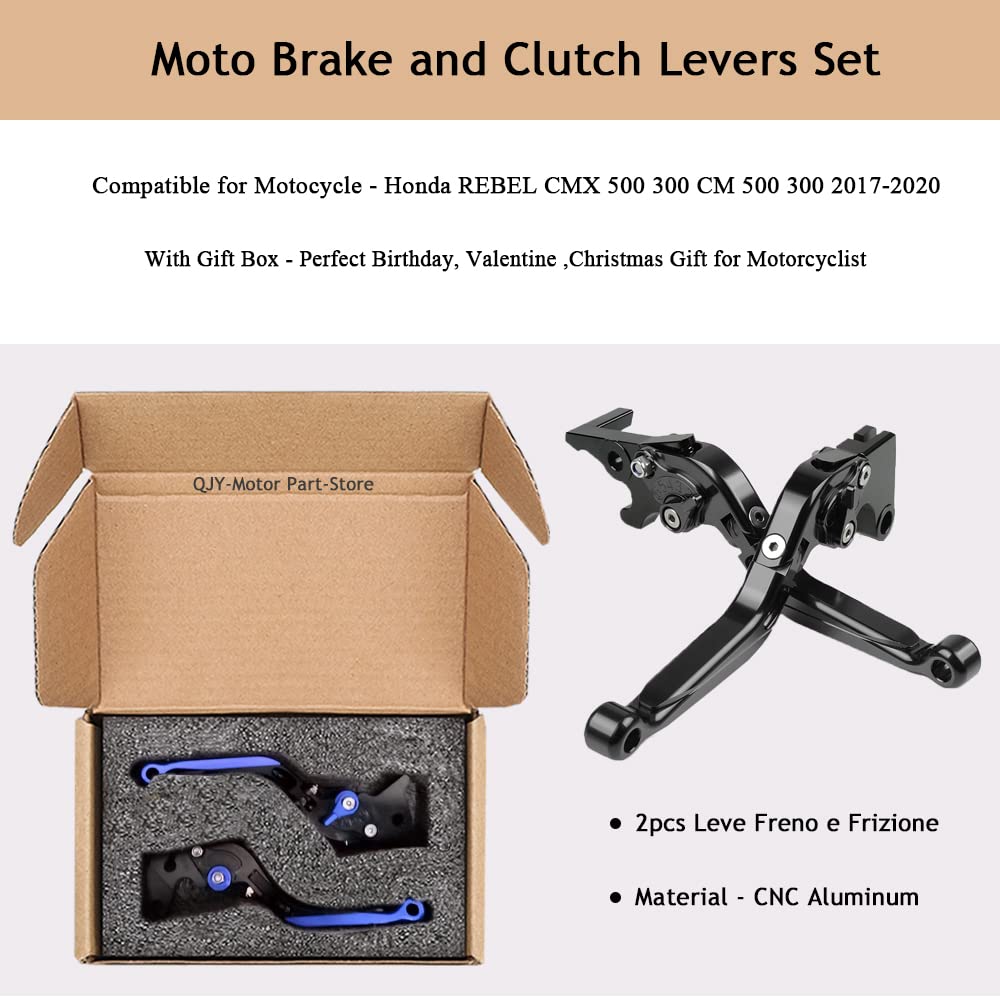 REBEL 500 300 Moto Leviers d'embrayage de Frein pour Rebel CMX500 CMX300 CM500 CM300 2017-2020 NC700S/X NC750S/X Hornet CB400 CB600F CBR600 F2 F3 F4 F4i CBR900RR CB919 - Noir