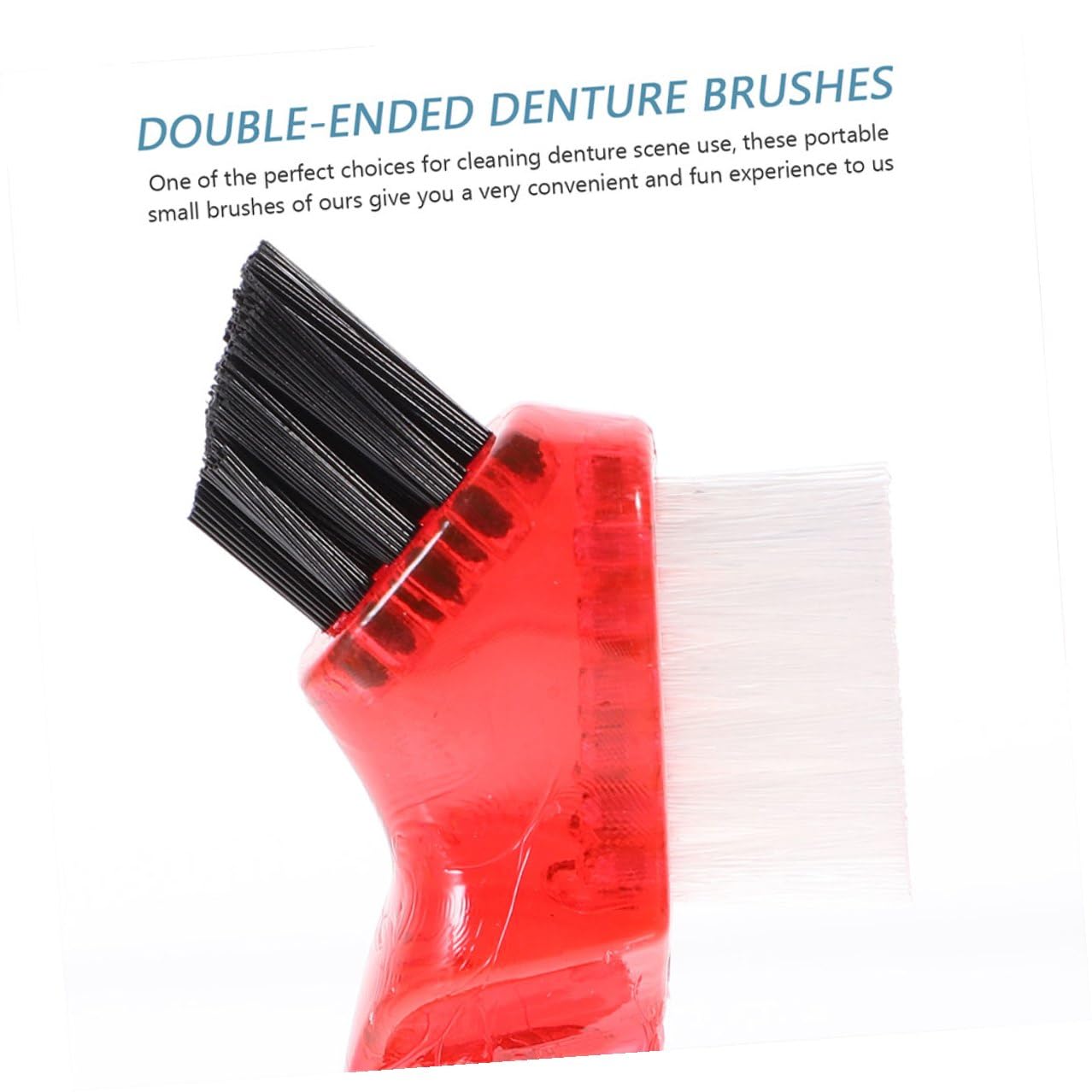 Yardwe 3 piezas Cepillo para Dentaduras Portátil Doble Cara Pequeño y Creativo Ergonómico y Duradero para Limpieza Eficaz Casa y Viajes