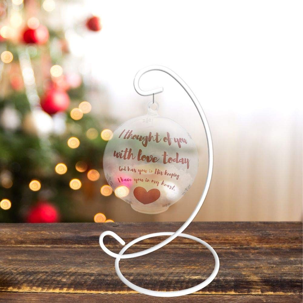BANBERRY DESIGNS Ornamentständer, 6 Stück, Schmiedeeisen, Weiß, 17,8 cm hoch, Weihnachtsdekoration, Glaskugeln, Terrarium-Halter