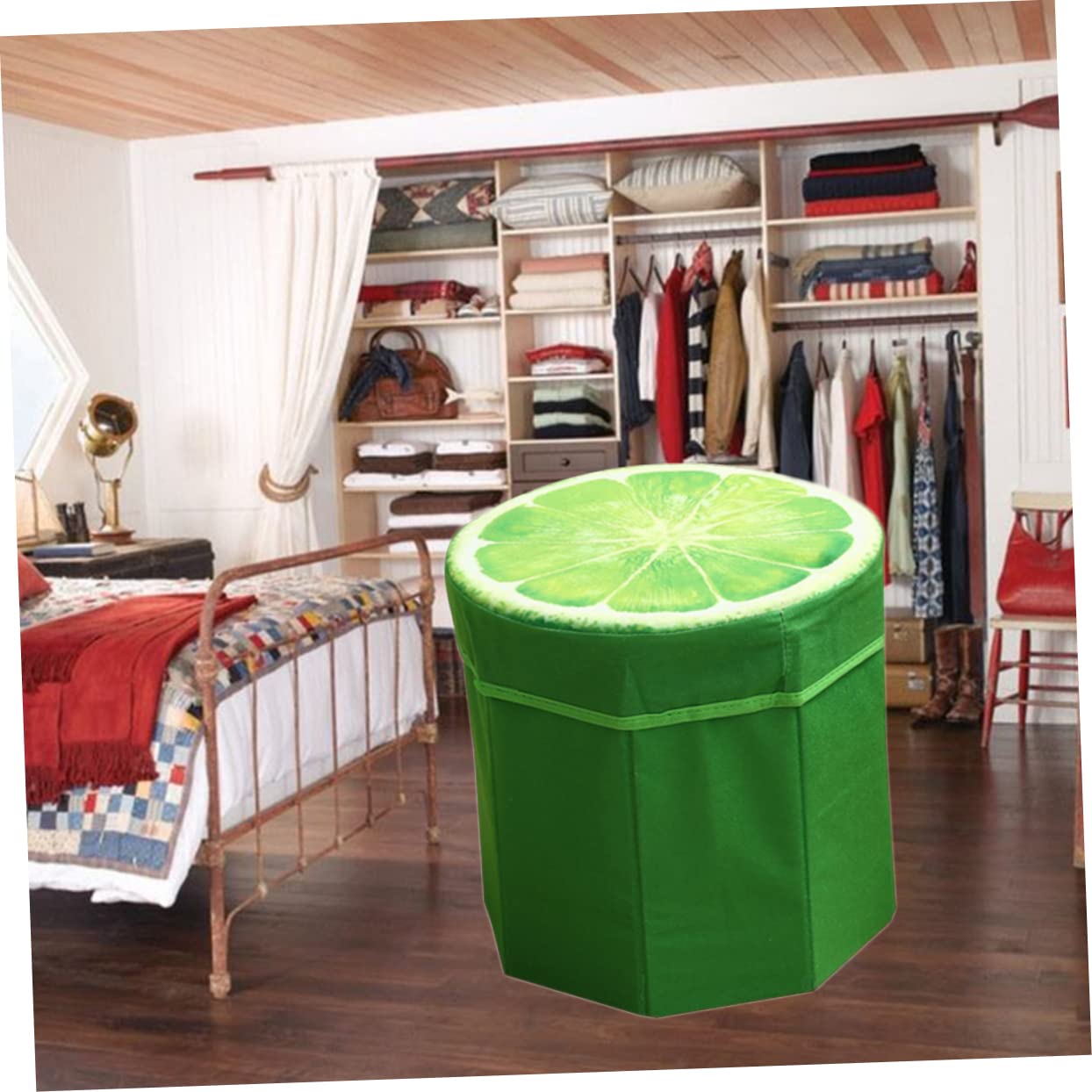 Genérico EscabelTaburete otomano Circular Plegable otomano Taburete Plegable para Lavabo Taburete otomano Redondo Taburete otomano de Frutas Taburete de Frutas