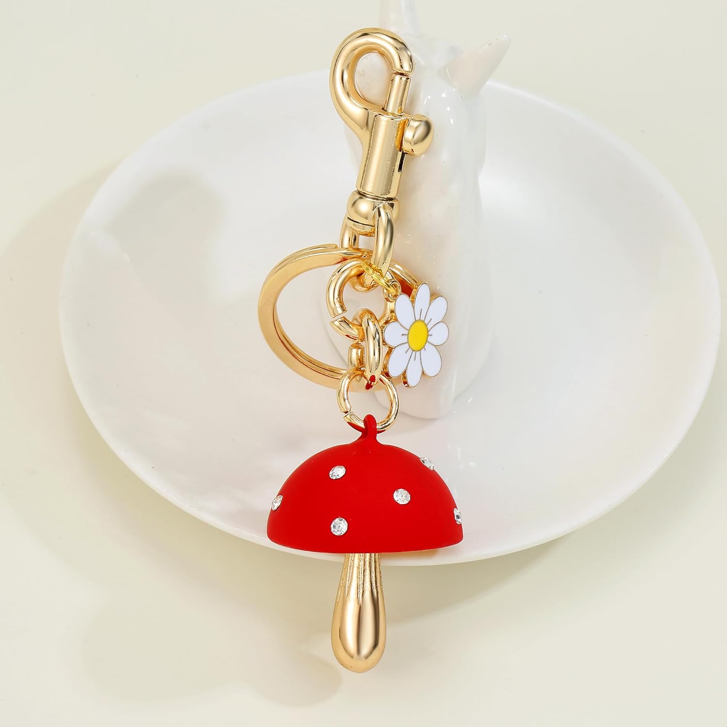 Cute Mushroom Keychain Bag Charms Purse Key chains Women Cute Car Keyrings Accessories Decor Gift for her Purse - Image 3