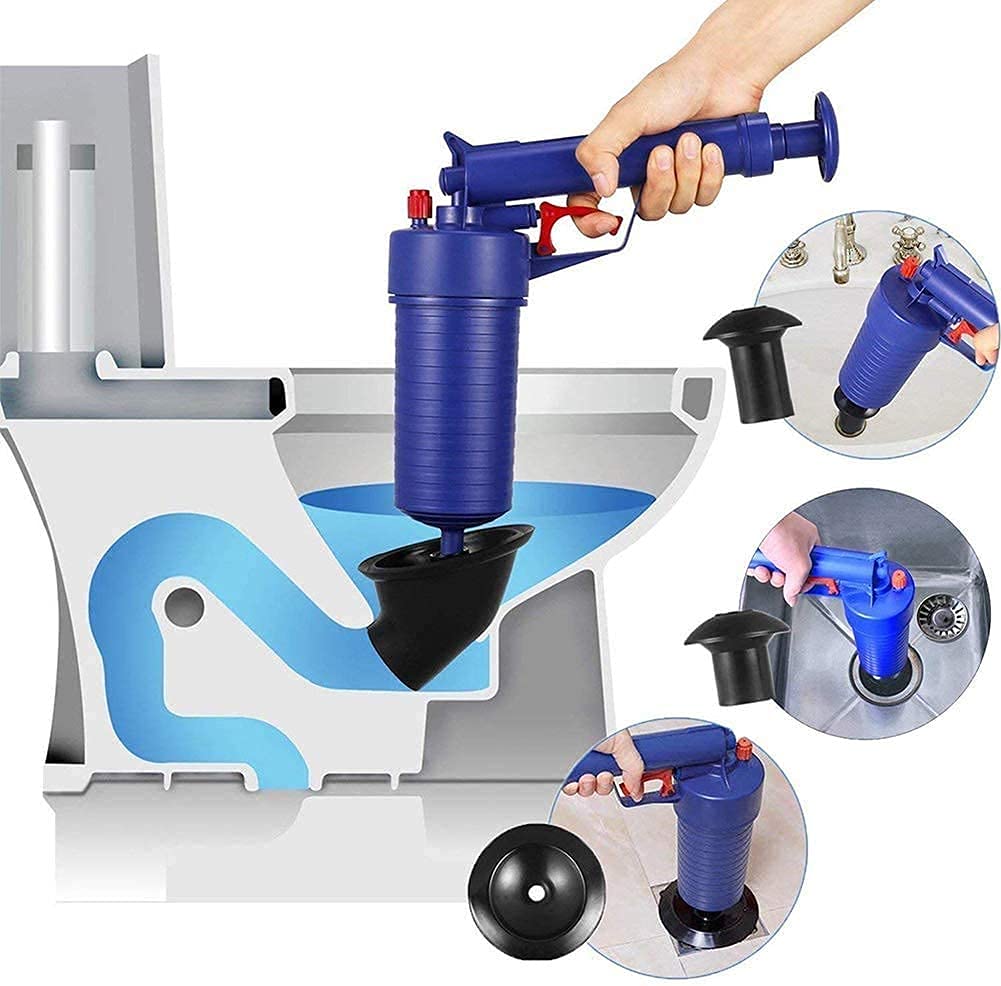 Toilet Plunger Set, High Pressure Air Drain Pump Plunger, Air Power Drain Blaster Gun, Sink Opener Cleaner Pump Dredge Tool for Toilet Bathroom Kitchen, Plastic, Polished (B09BR4Q7DC) Amazon Price History, Amazon Price Tracker