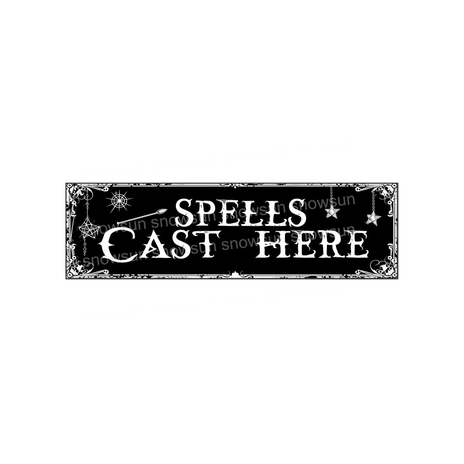 Spells Cast Here Vintage Signs Halloween Sign For Home Bar Office Outdoor Garden Wall Decor 4x16 Inch