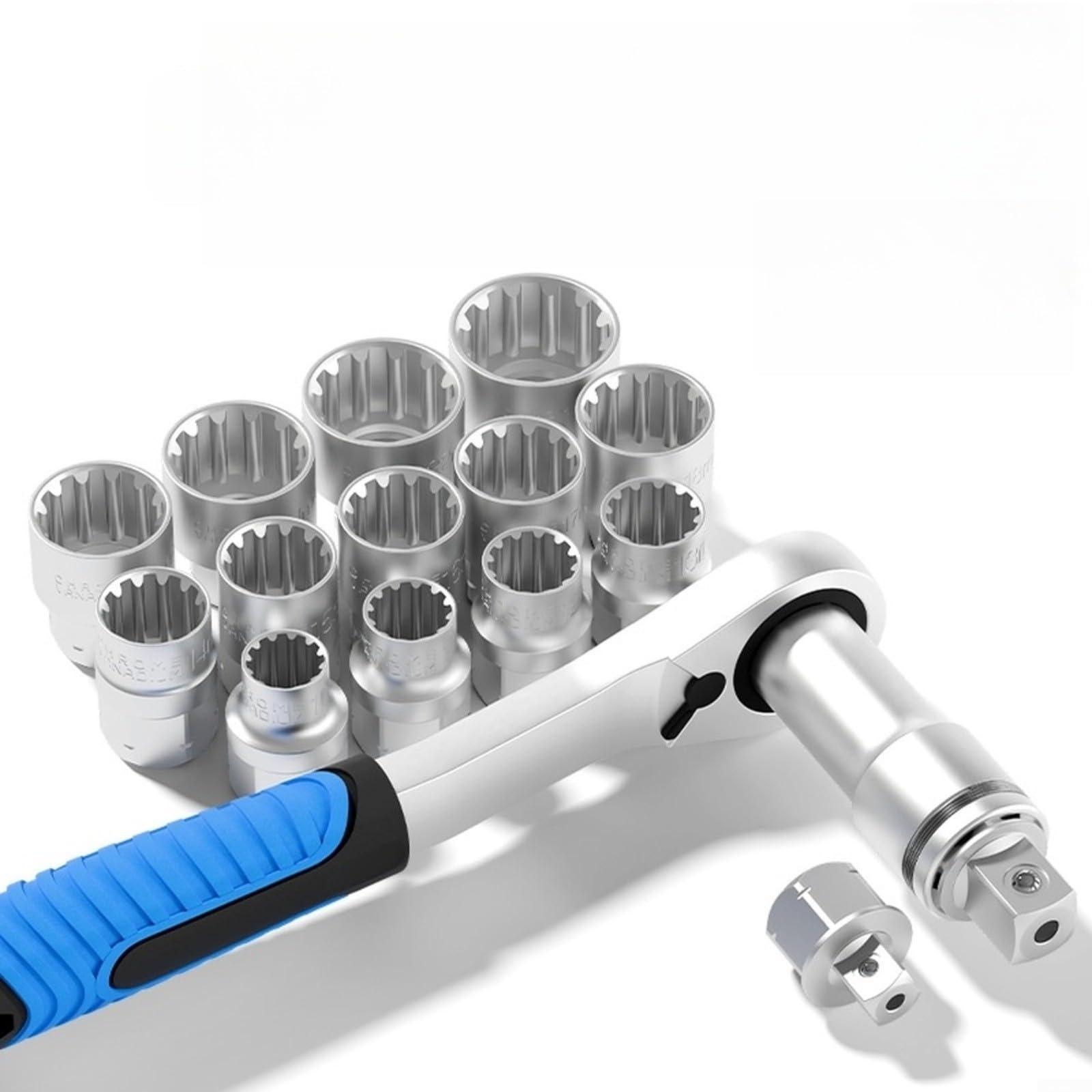 Juego de llaves de carraca de 17 piezas, 12 dientes de acero al cromo vanadio para CR-V con caja de almacenamiento para reparación y mantenimiento de automóviles
