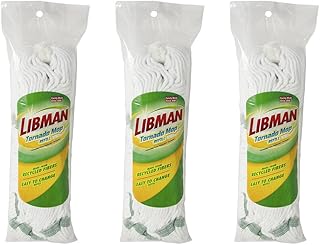Libman Tornado Mop Refills | Self Wringing Mop | Cotton Mop Head | Twist Mop | Twist Mop Head Replacement | Machine Washable | 3 Self Wring Mop Heads | Direct Replacement heads for the Tornado Mop