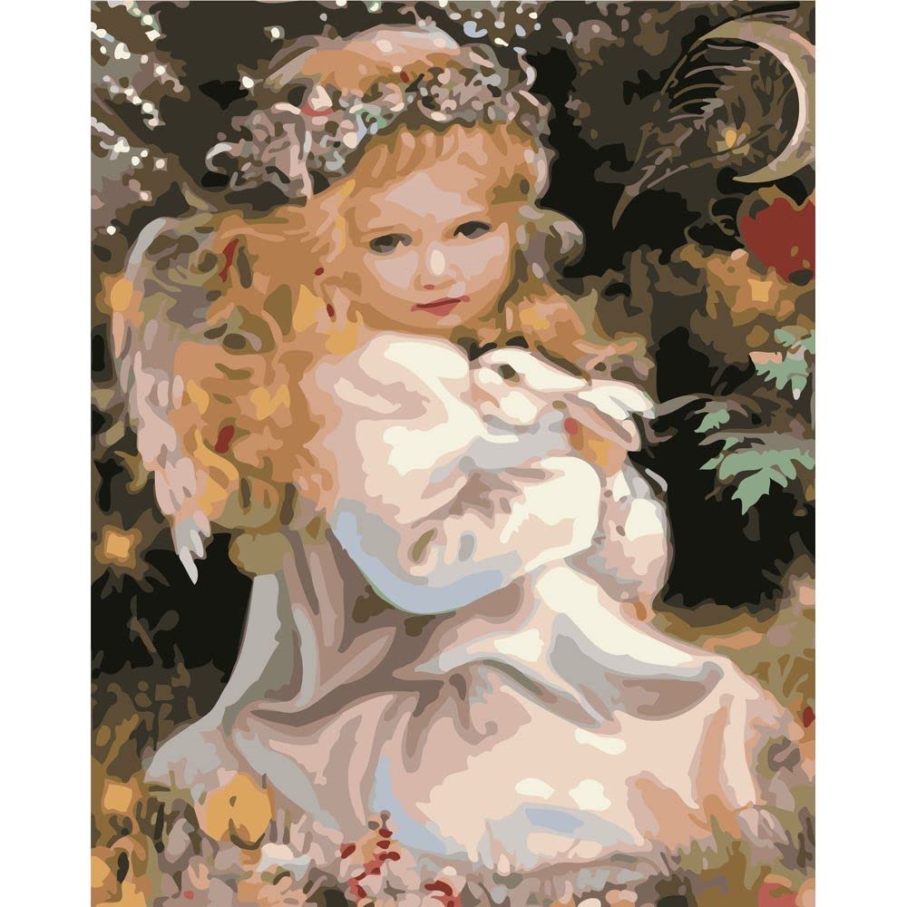 Paint by Numbers for Canvas Arts Craft for Holiday Gift 16x20 Inch(NO Frame, Little Angel)
