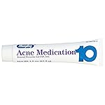 Rugby Acne Medication Benzoyl Peroxide Gel USP, 10% - Clear Up Acne Pimples - Greaseless, Vanishing Formula - 1.5 Oz (42.5g) - 3 Pack