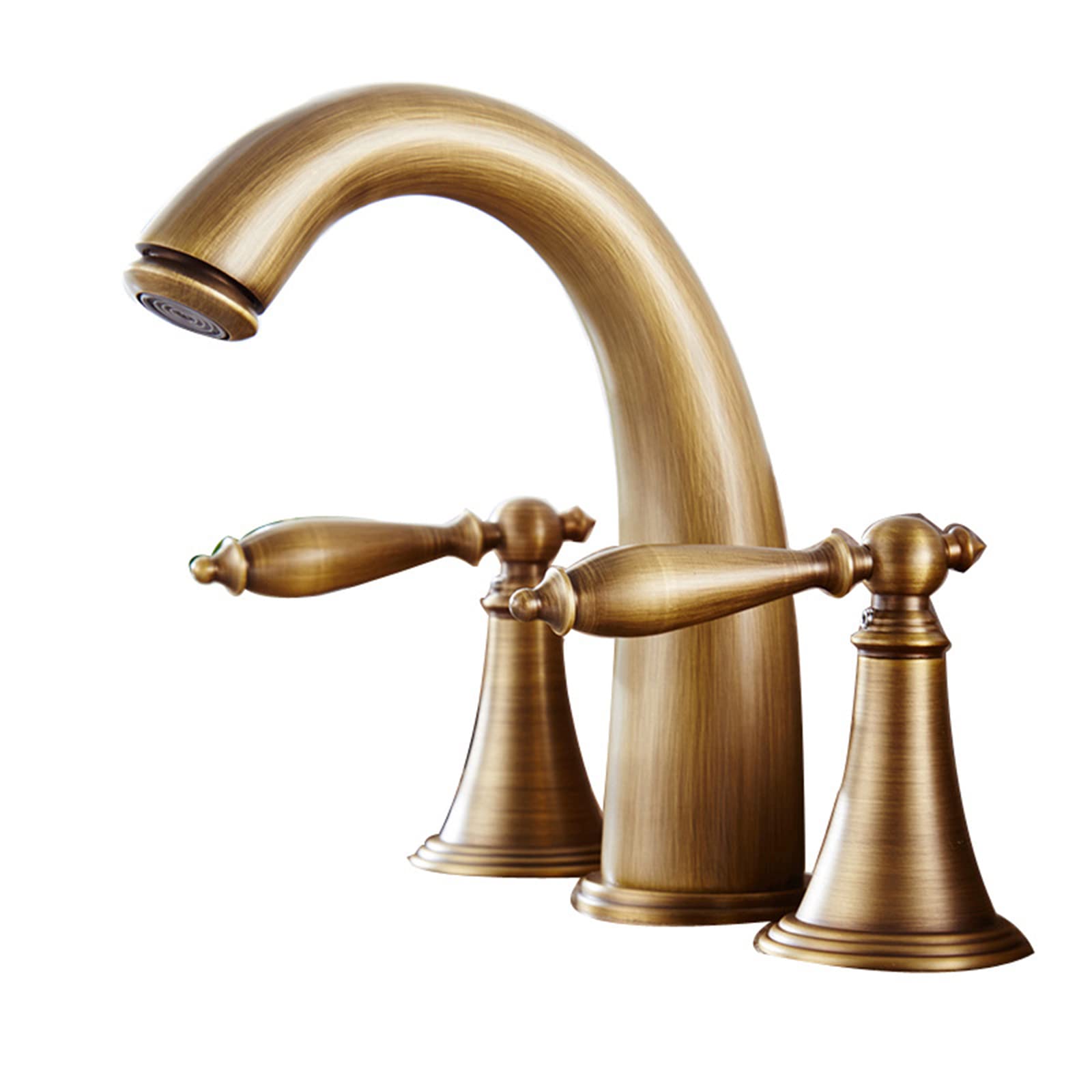 Miscelatore per lavello da Cucina, Rubinetto per Bagno a 3 Fori, Bagno a 3 Fori in Ottone Antico, Rubinetto per Acqua Calda e Fredda, Rubinetto per Bagno a 3 Fori, Compatibile con