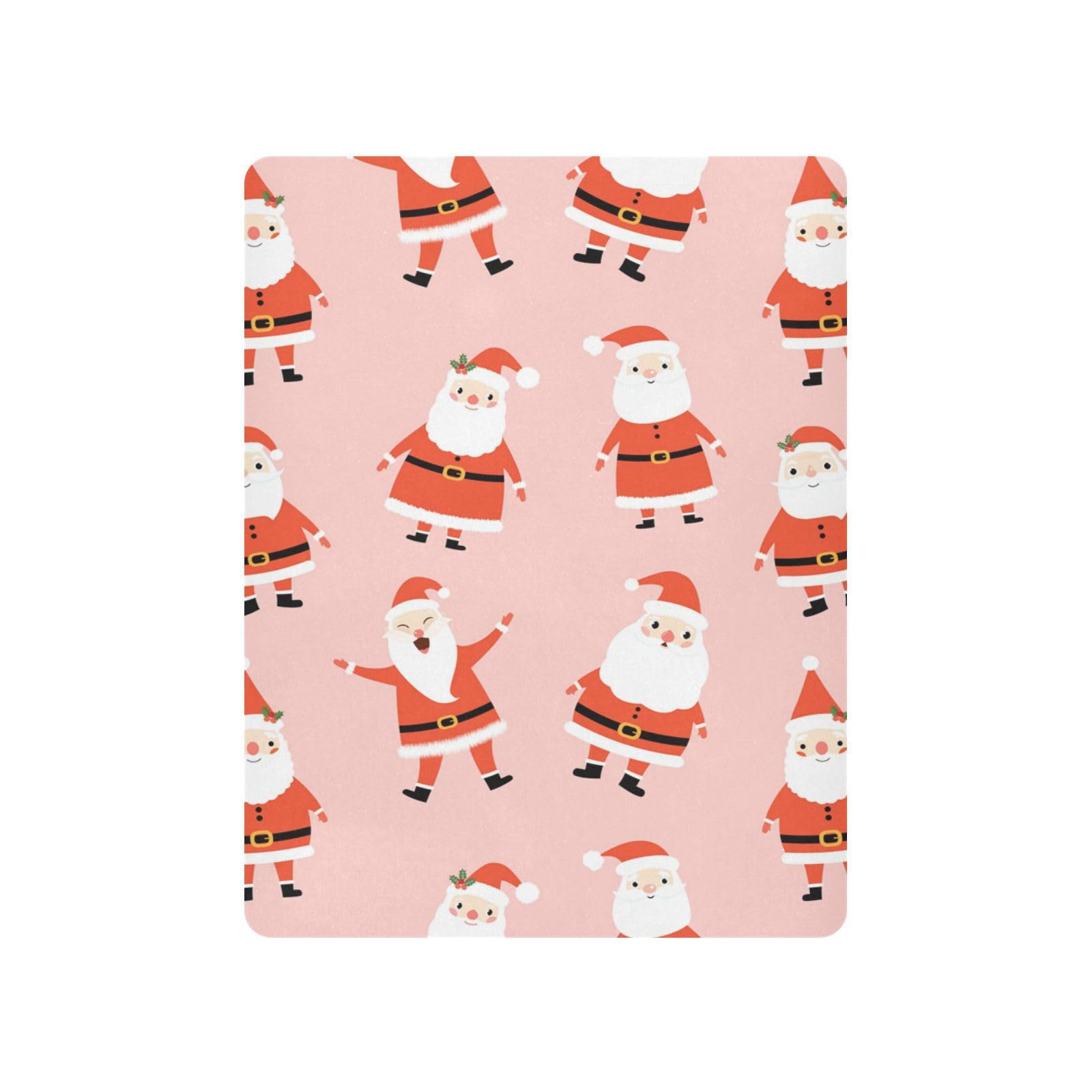 Moudou Christmas Santa Claus Playard Sheet for Boy Girls, Soft Breathable Fitted Toddler Sheet for Standard Playard Bed Mattress, 39 x 27 x 5 Inch