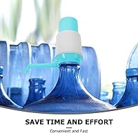 Vista 6 de jojofuny Bomba de absorción de agua a presión manual para botella de 1 galón, material Pp, fácil de llevar, beber saludable