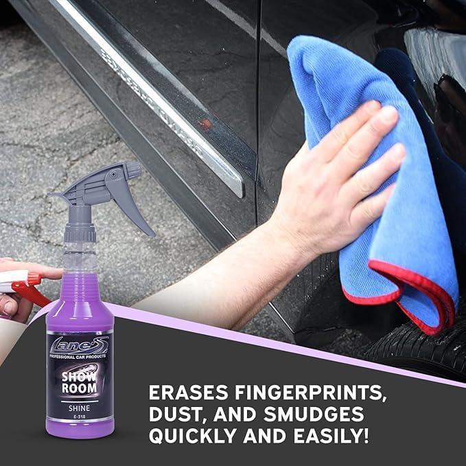 LANE'S Show Room Shine Detail Spray - Best Waterless Detailer Spray, Streak-Free & Paint Depth Enhancer, Dust Remover, Fingerprint-Resistant Quick Shine Professional Grade 32 Oz
