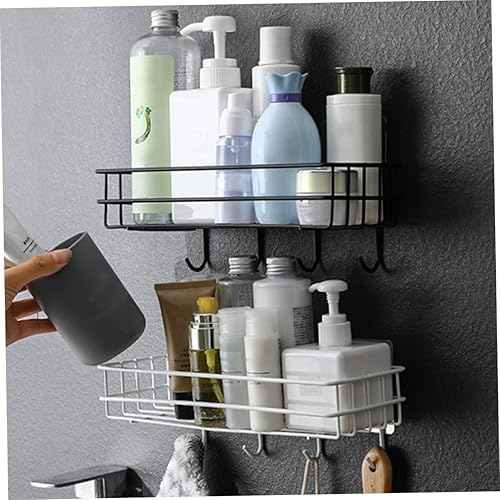 Miniatura 5 de Estante de hierro para baño, estante de ducha de montaje en pared, diseño hueco para una fácil limpieza, construcción de hierro, ahorro de espacio