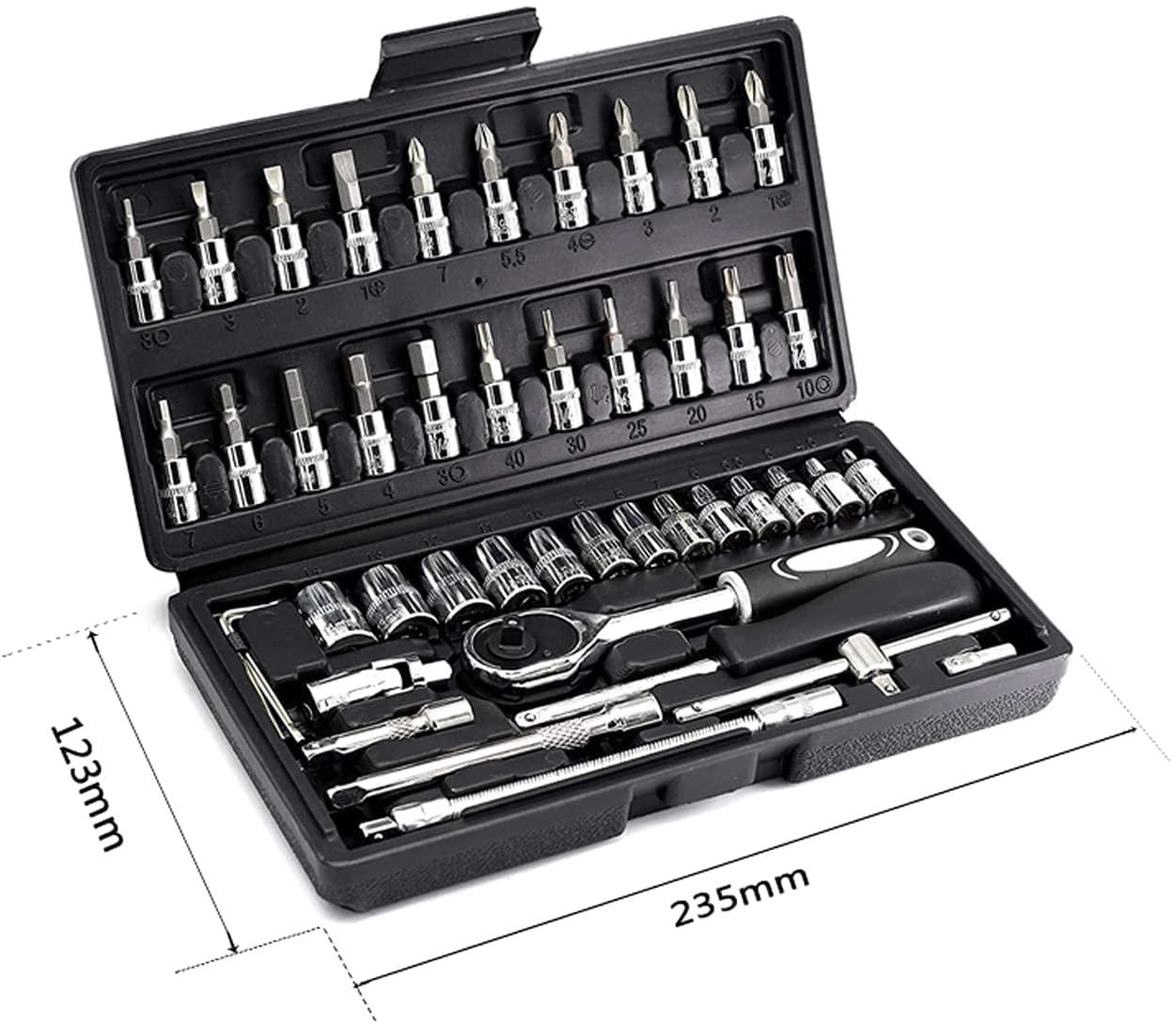 Catron 46 in 1 Hand Tool Kit - Multi-Purpose Combination Wrench Set, Precision Socket Set, Screwdriver Set for Bike and Car Repair 4