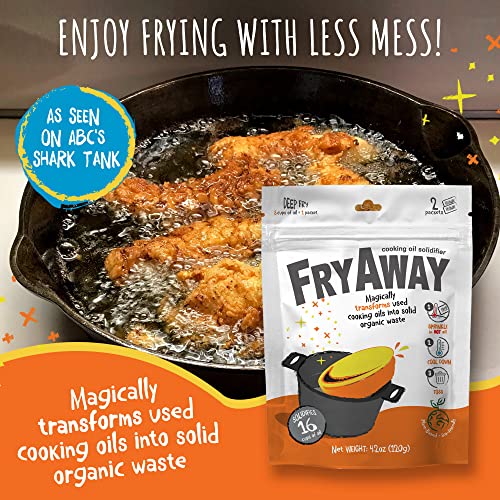 image for FryAway Deep Fry Cooking Oil Solidifier, Solidifies up to 16 Cups - Pl