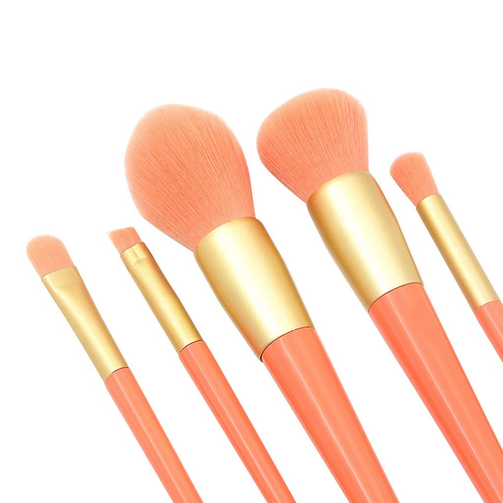 Pennello per Occhi con Manico in plastica per Trucco, Set da 5 pennelli per Cipria, Spray fissante