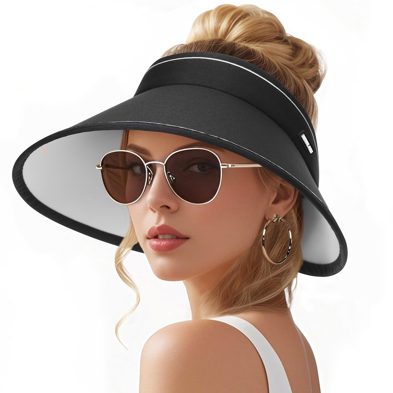 Sun Hats for Women, Wide Brim Straw Beach Hat for Women Foldable Floppy, Sun Hat UPF 50+ UV Protection