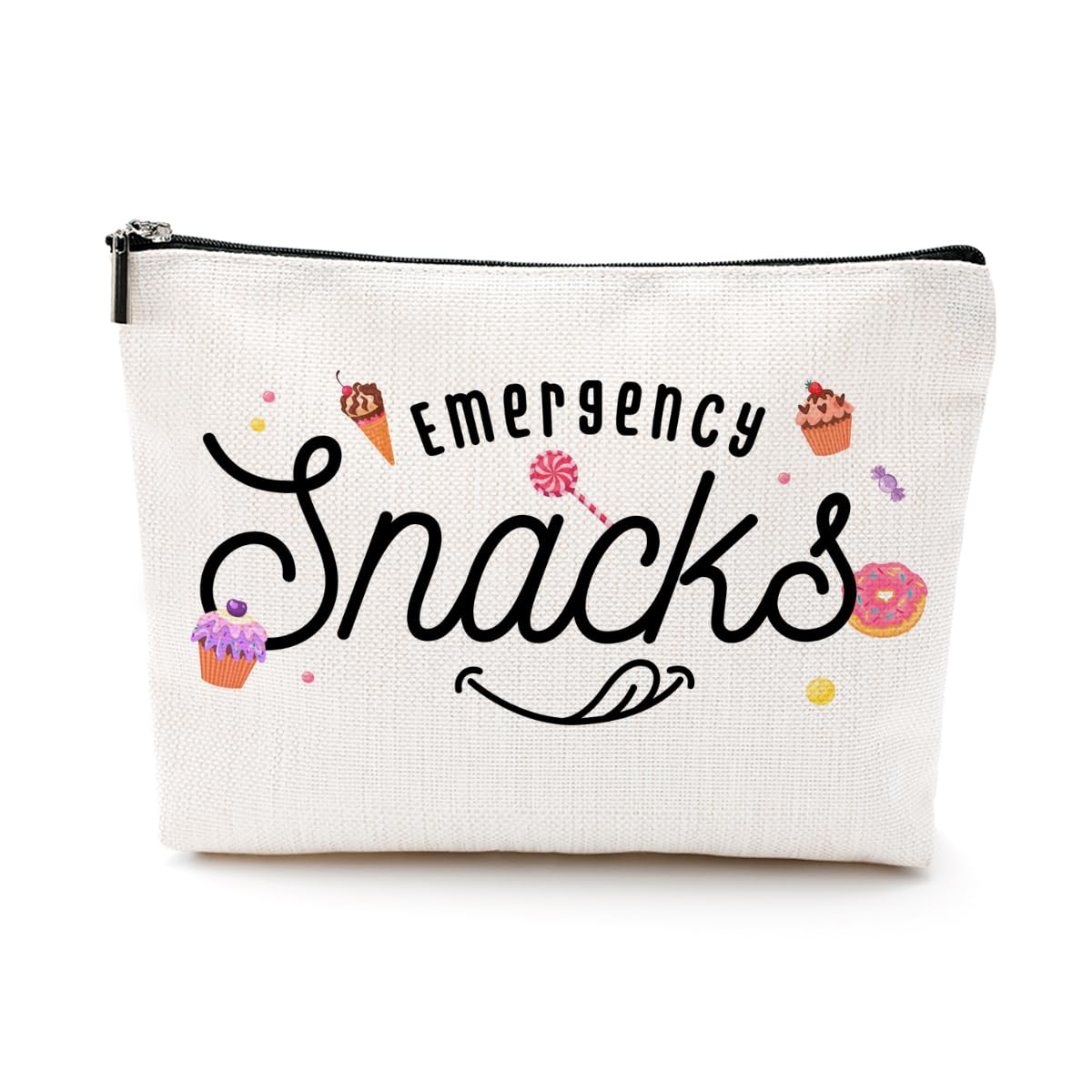 Decohim Inspired Emergency Snacks Makeup Bag Cosmetic Bag Funny Snack Bag Emergency Bag for Women Female Friend Sister Daughter Bestie Girl Mom Wife