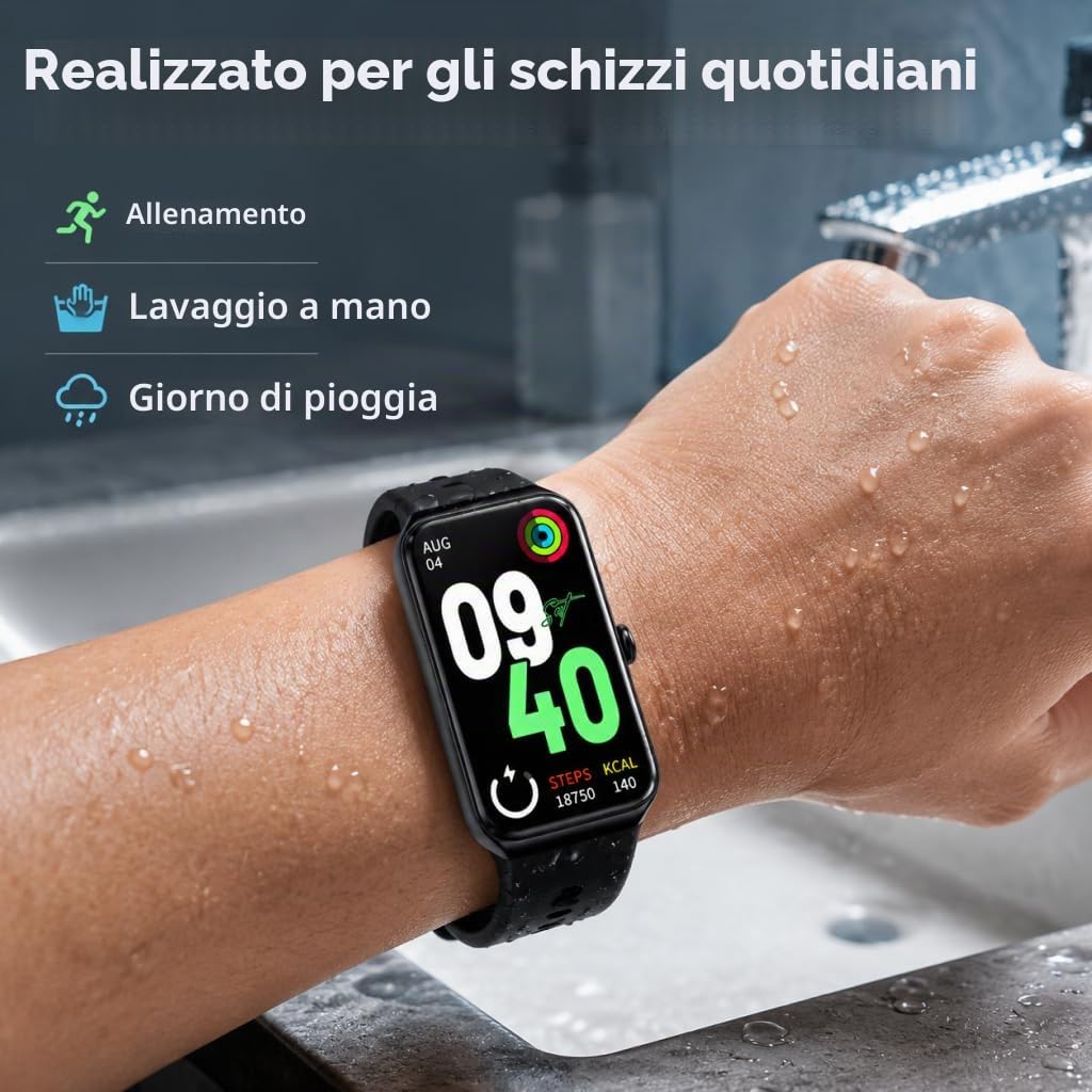 Orologio Smartwatch Donna Uomo, 1,47’’ Display Fitness Tracker, Smartwatch Pressione Sanguigna, Contapassi Polso Monitoraggio Della Frequenza Cardiaca, Smart Band Compatibile con Android e iOS (nero)