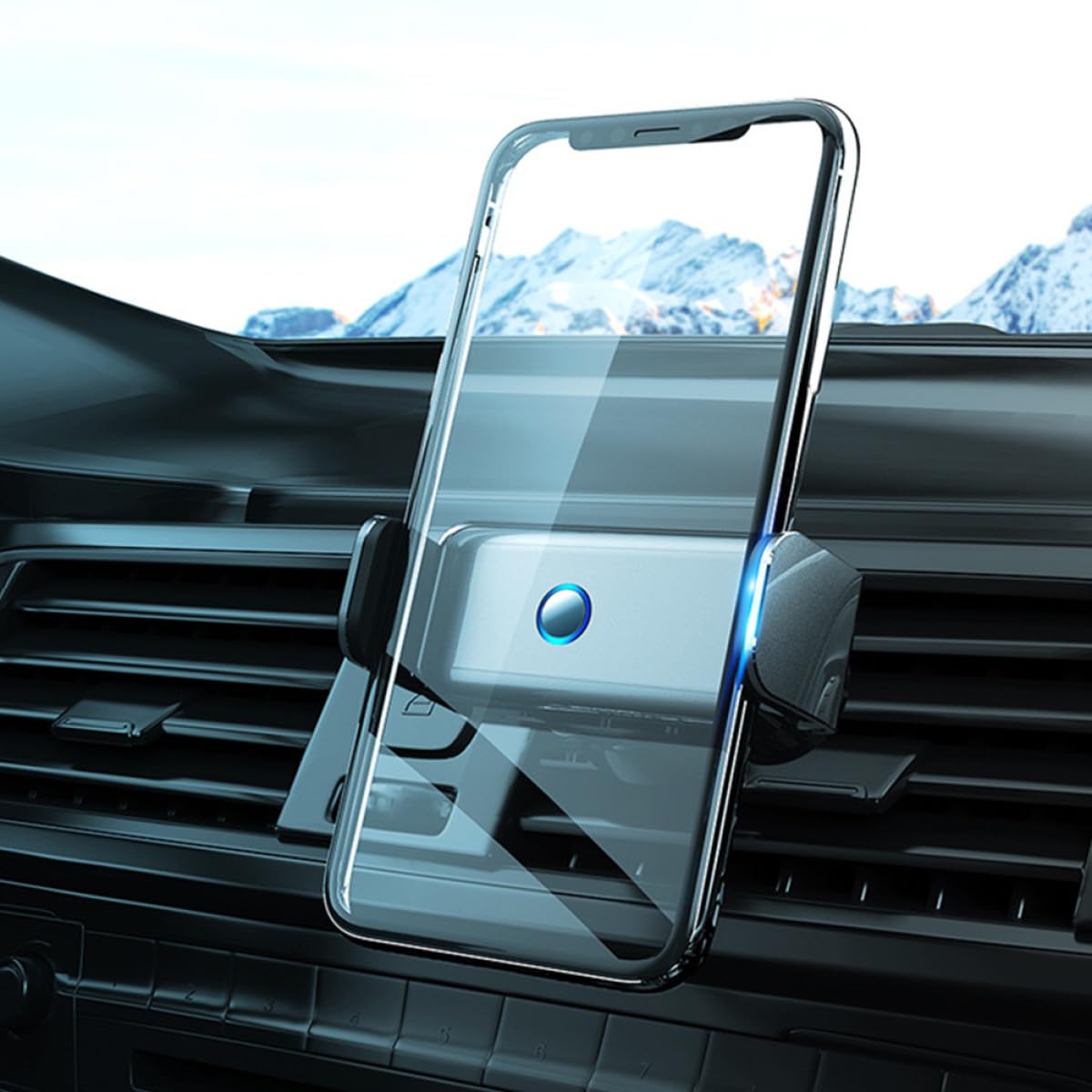 Supporto Telefono Auto Design Auto-bloccante Elettrico, Materiale Abs e Lega di Alluminio, Risparmio Spazio, per Cruscotto e Parabrezza