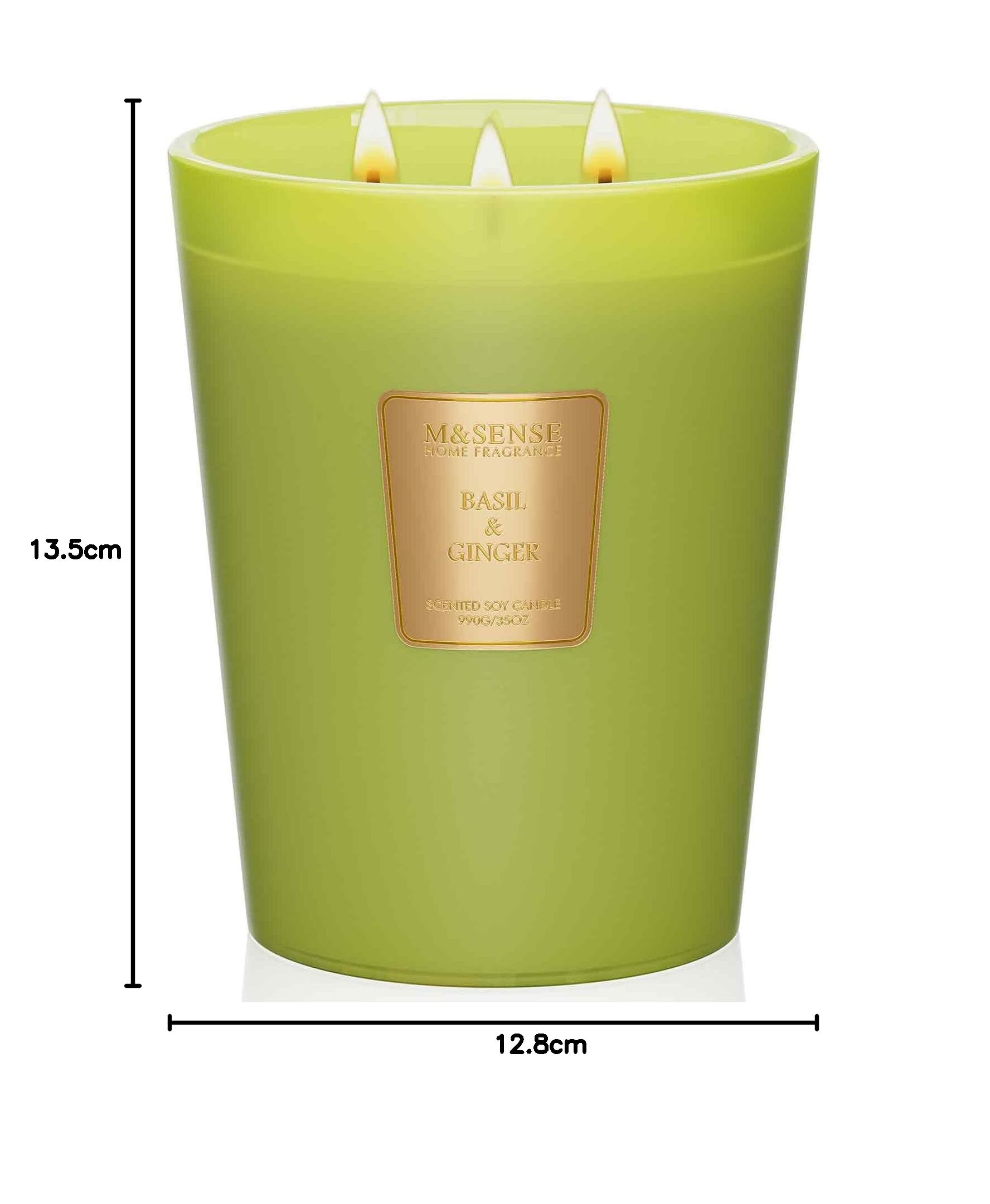 M&SENSE Vela aromática con aroma a albahaca y jengibre