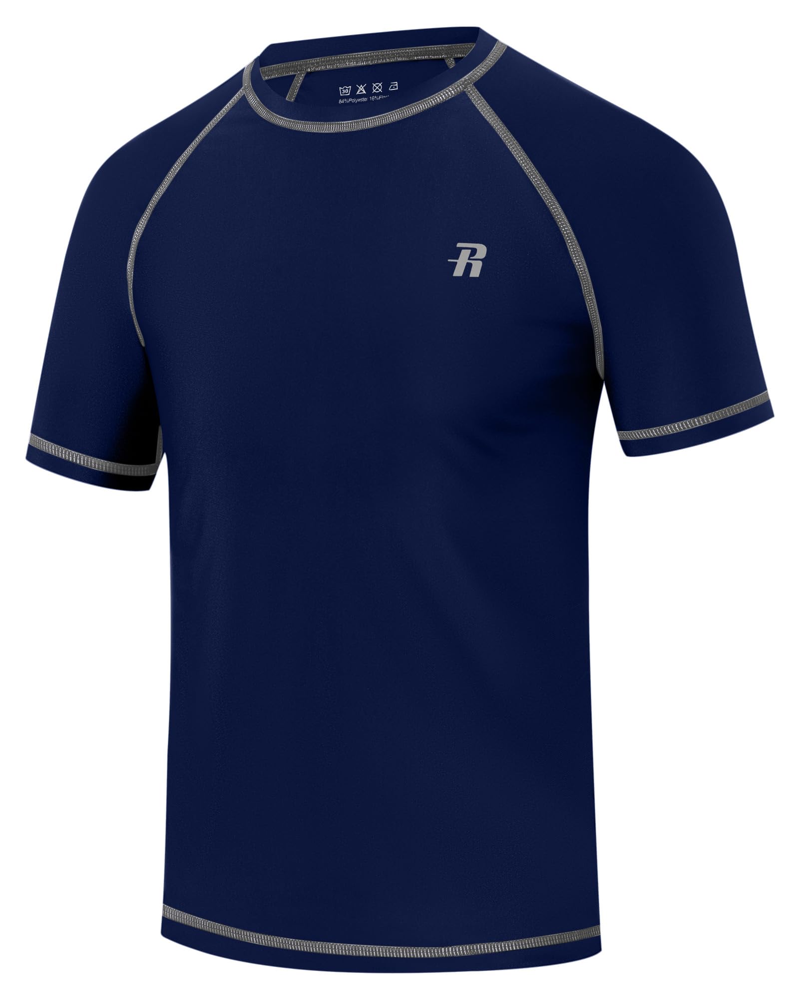Runhit UV Shirt Herren Kurzarm UPF 50+, Schnelltrocknend Schwimmshirt Atmungsaktives Funktionsshirt, Elastisches Sport T-Shirt für Schwimmen, Laufen, Fitness, Strand & Outdoor
